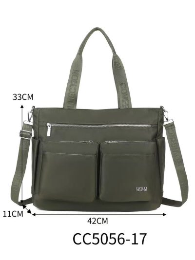 Bolso shopper nylon doble bolsillo frontal