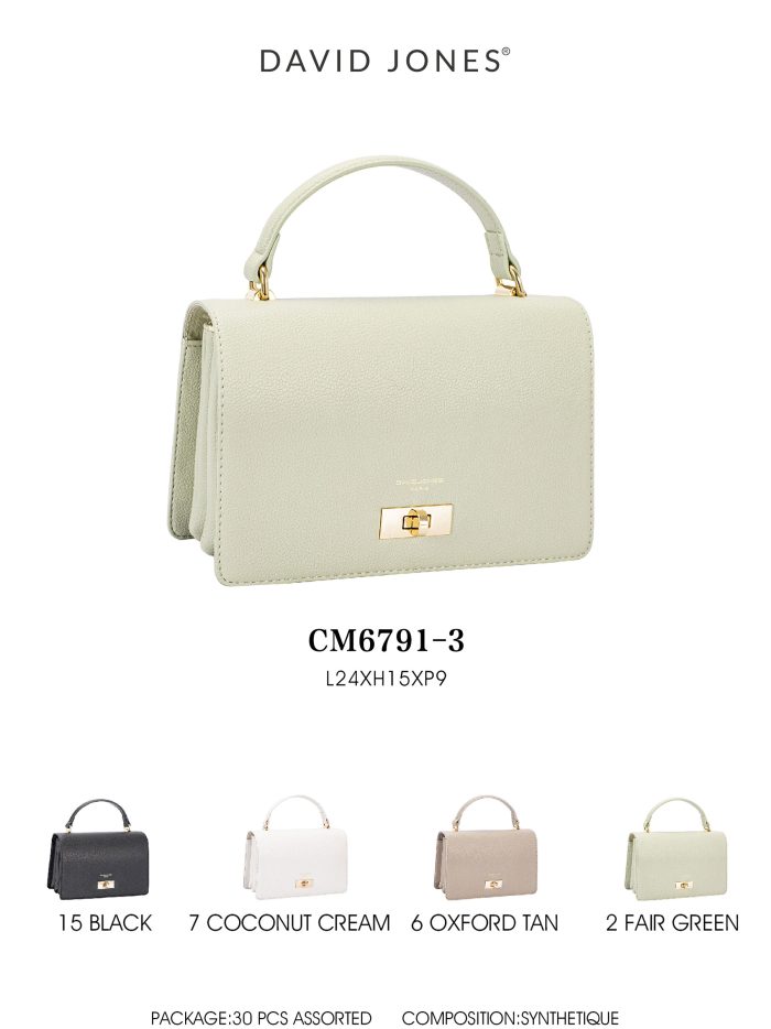 Bolso de mano solapa con cierre giratorio