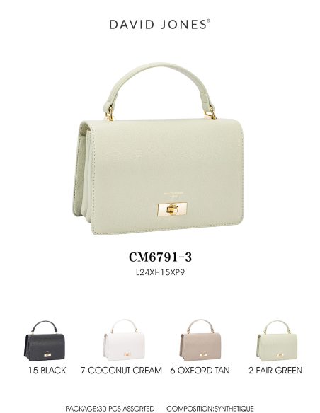 Bolso de mano solapa con cierre giratorio