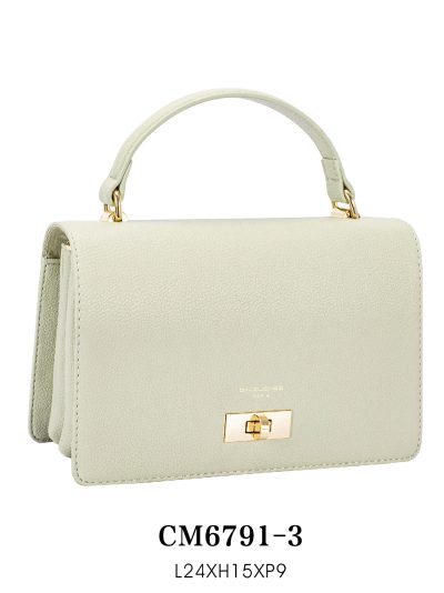 Bolso de mano solapa con cierre giratorio