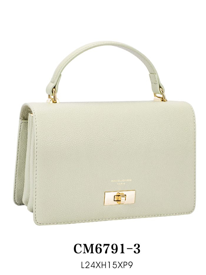 Bolso de mano solapa con cierre giratorio