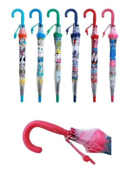 Parapluie long enfant transparent automatique