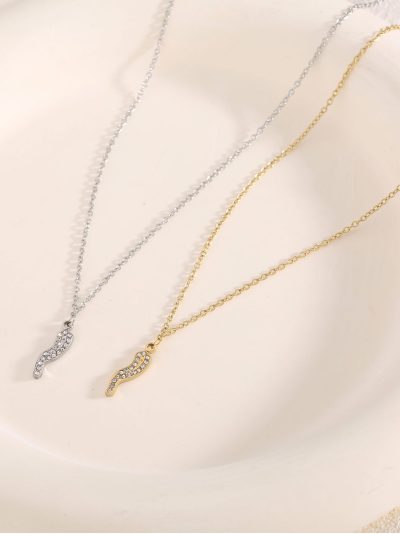 Collar colgante rayo con circonitas