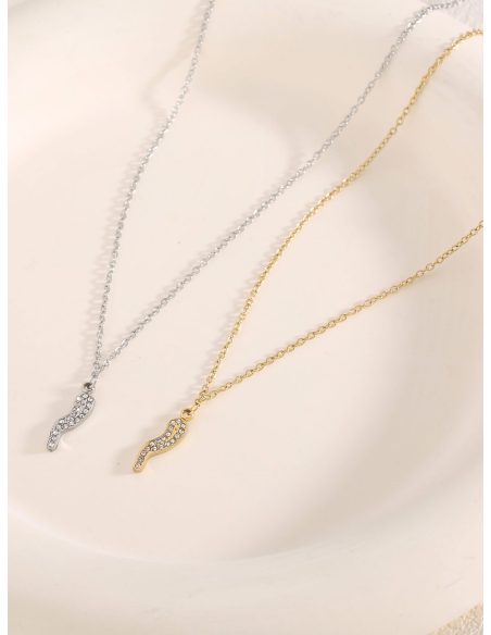 Collar colgante rayo con circonitas