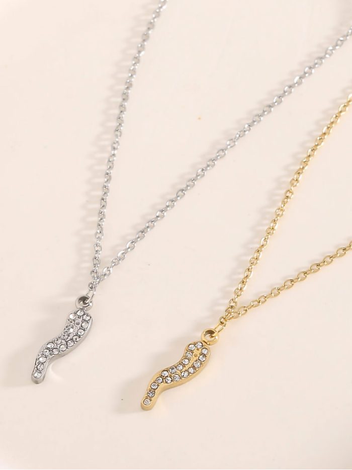 Collar colgante rayo con circonitas