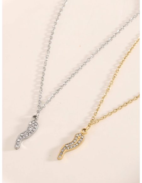 Collar colgante rayo con circonitas