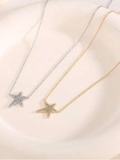 Collar colgante estrella con circonitas