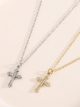 Collar colgante cruz con circonitas