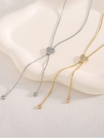 Collar corazón con circonitas