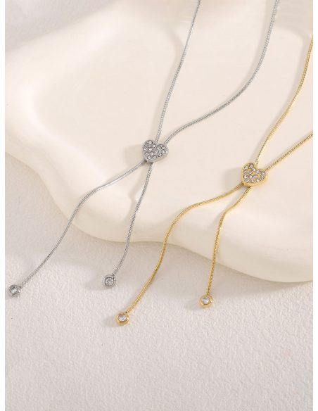 Collar corazón con circonitas