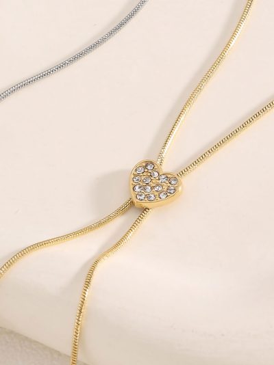 Collar corazón con circonitas 2