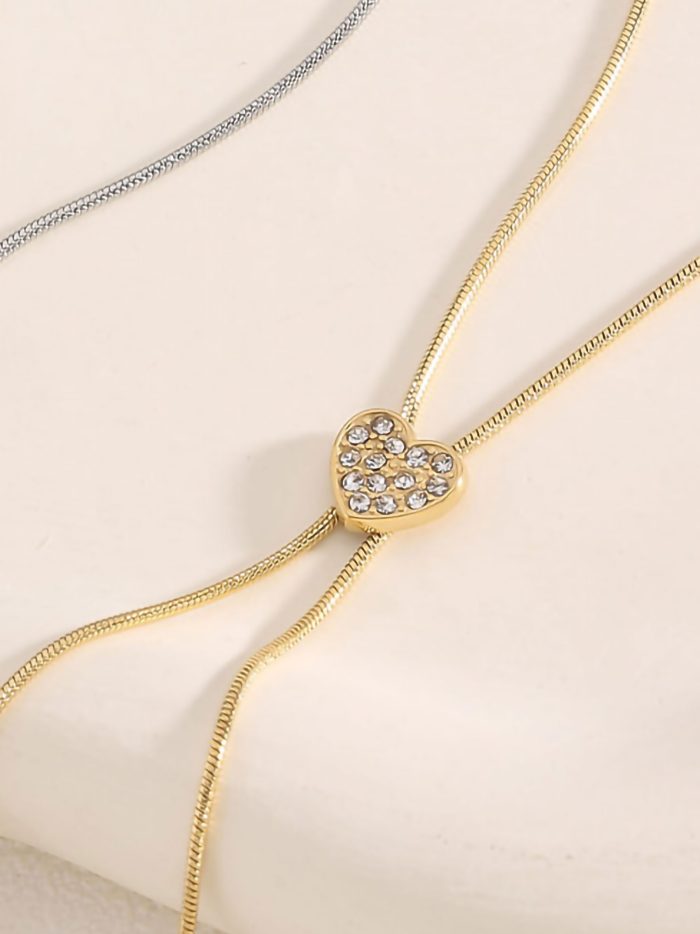 Collar corazón con circonitas