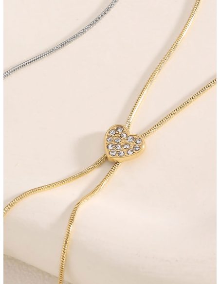 Collar corazón con circonitas
