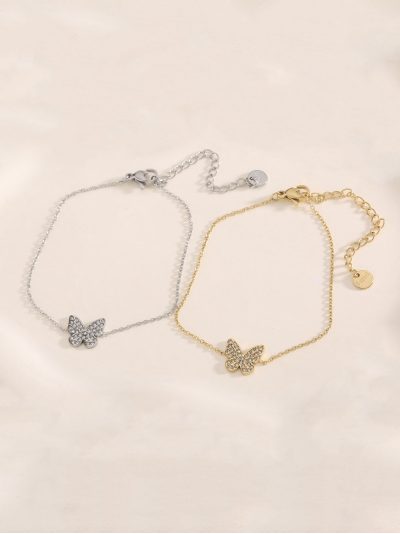 Pulsera mariposa con circonitas