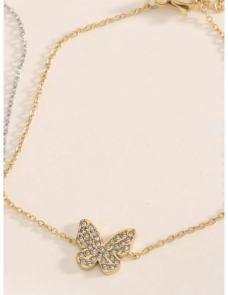 Pulsera mariposa con circonitas