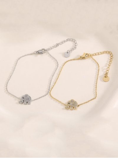Pulsera elefante con circonitas