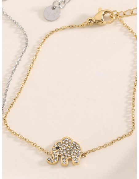 Pulsera elefante con circonitas