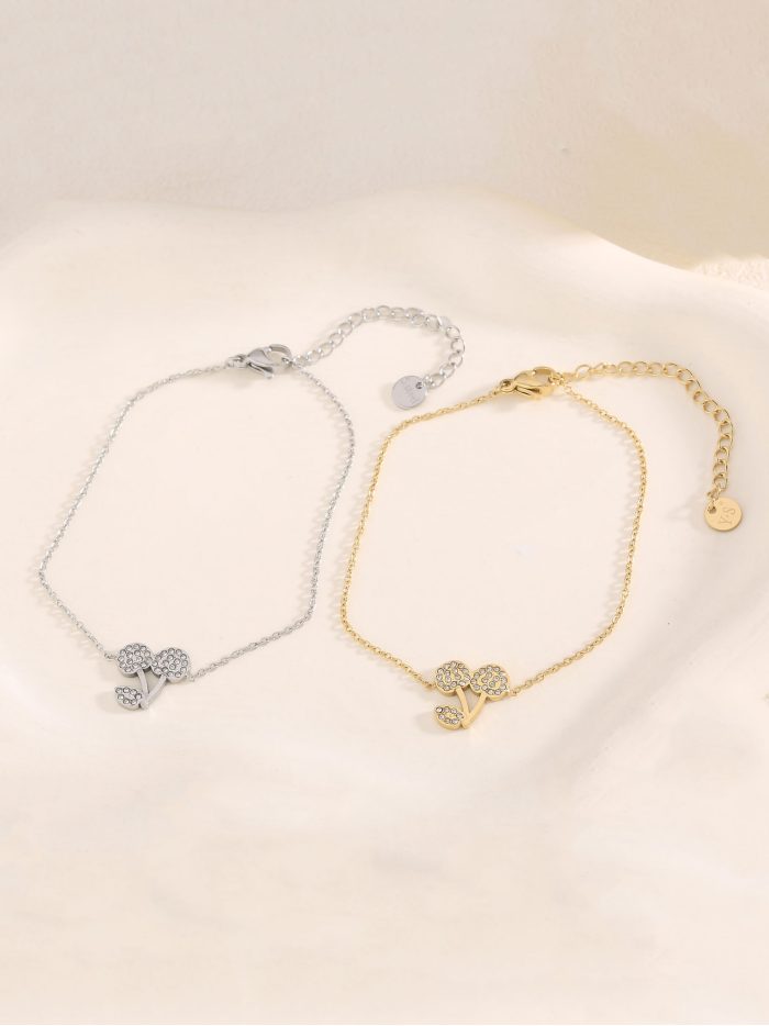 Pulsera cerezas con circonitas