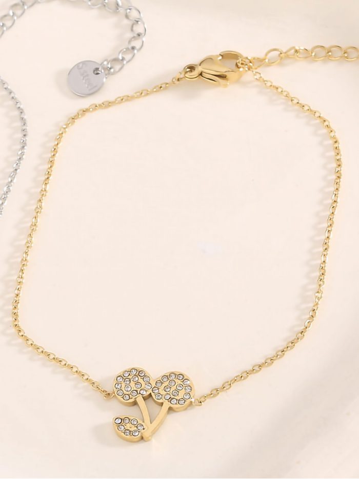 Pulsera cerezas con circonitas