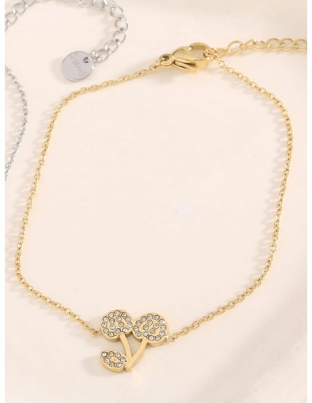 Pulsera cerezas con circonitas