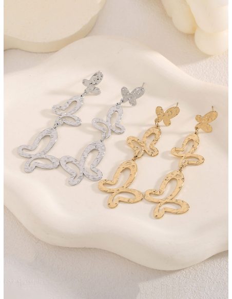 Lange Schmetterlings-Ohrringe mit Textur