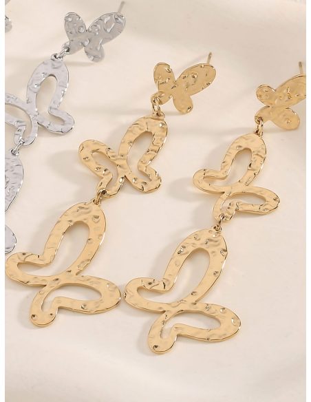 Lange Schmetterlings-Ohrringe mit Textur