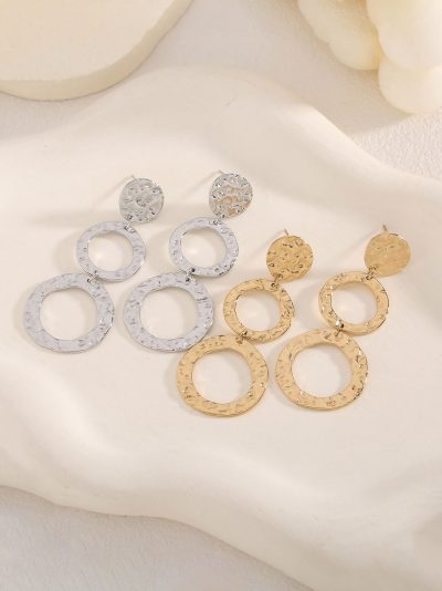 Pendientes largos aros textura