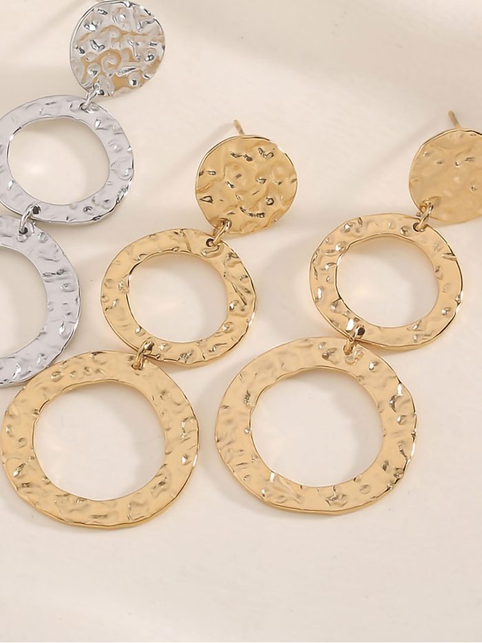 Pendientes largos aros textura