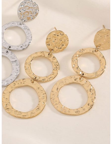 Pendientes largos aros textura