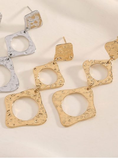 Long textured geometric earrings 2