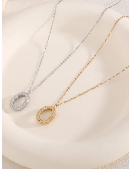 Collana pendente cerchio texture