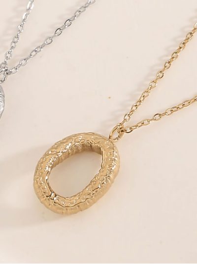 Collar colgante aro textura 2