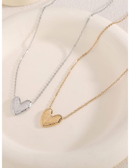 Collana pendente cuore texture