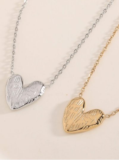 Collar colgante corazón textura 2