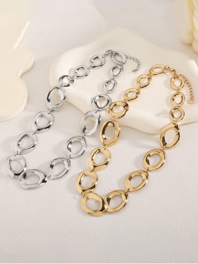 Collar eslabones aros ovalados