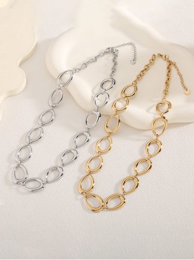 Collar eslabones aros ovalados