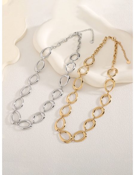 Collier maillons anneaux ovales