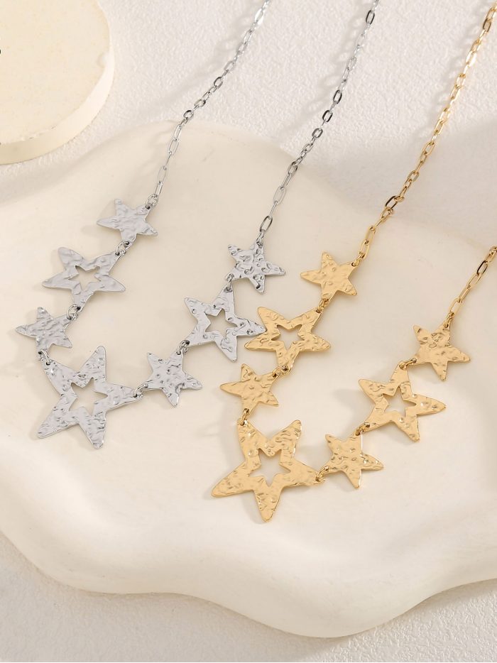 Collana pendente texture stelle