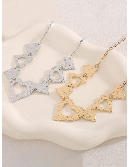 Collar colgante corazones textura