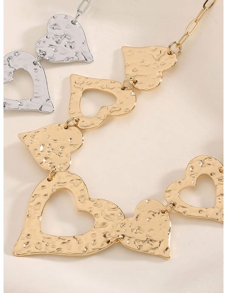 Collar colgante corazones textura