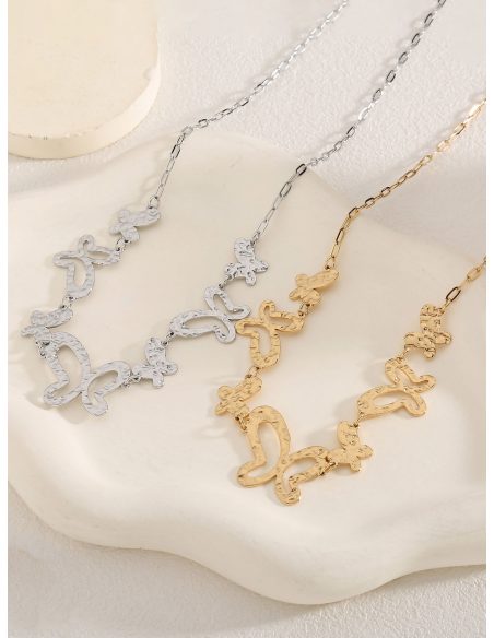 Collana pendente farfalle texture