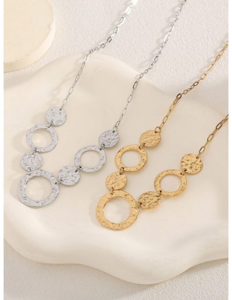 Collar colgante aros textura