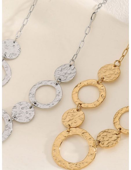 Collar colgante aros textura