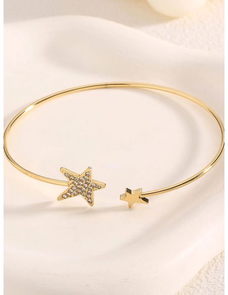 Pulsera rígida con estrellas con circonitas