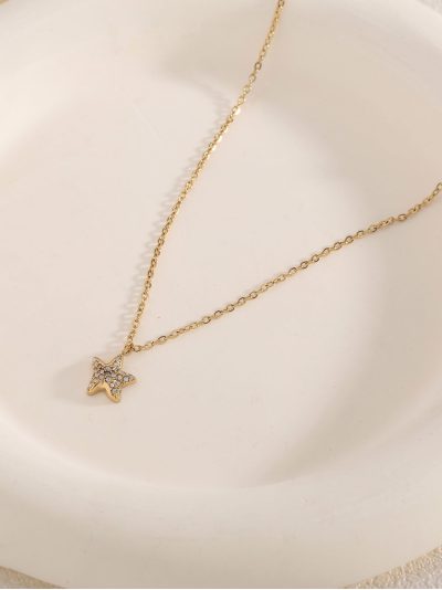 Collar colgante estrella con circonitas