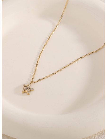 Collar colgante estrella con circonitas