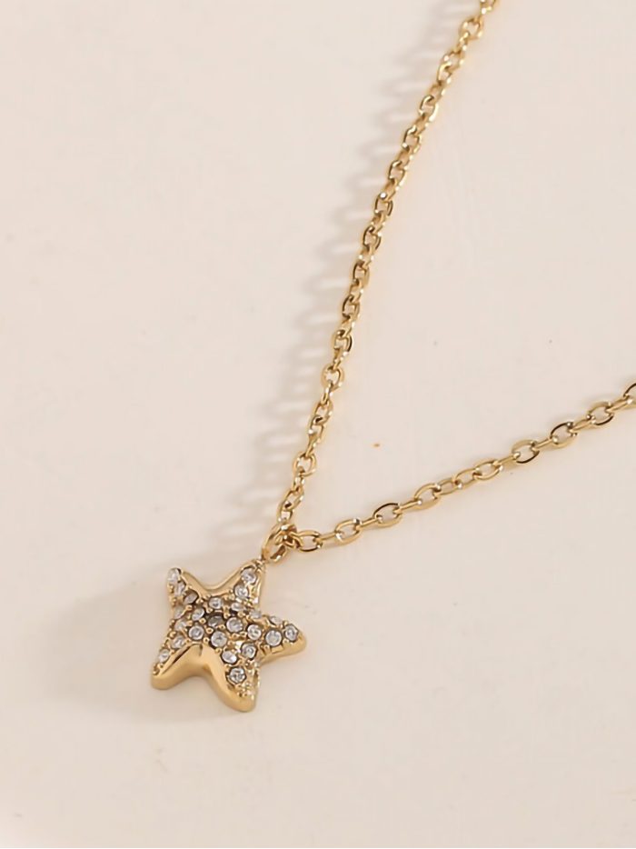 Collar colgante estrella con circonitas