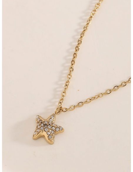 Collar colgante estrella con circonitas