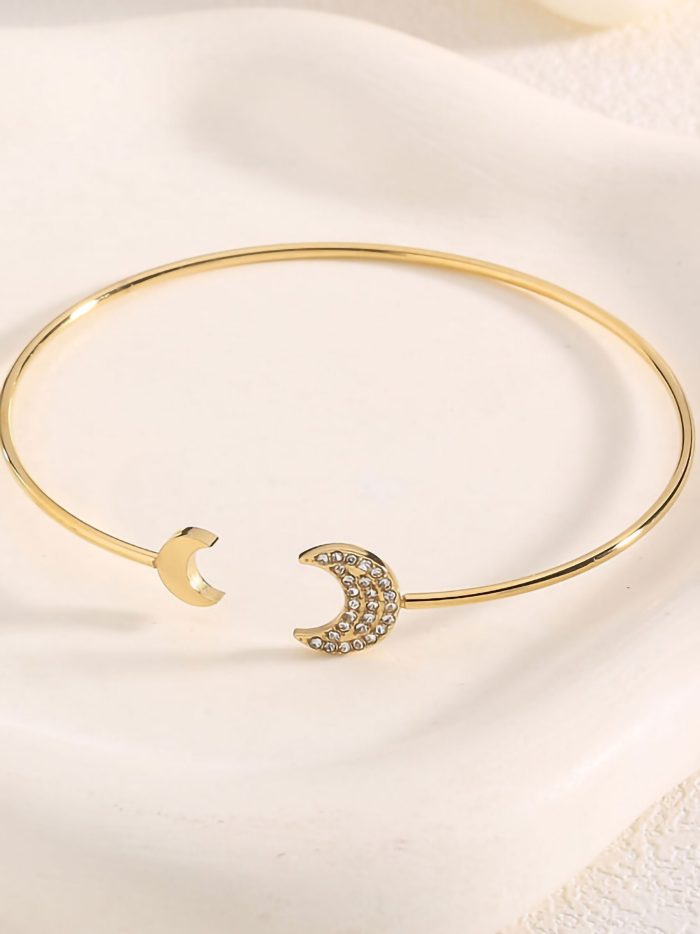 Halbmond-Armband mit Zirkonia