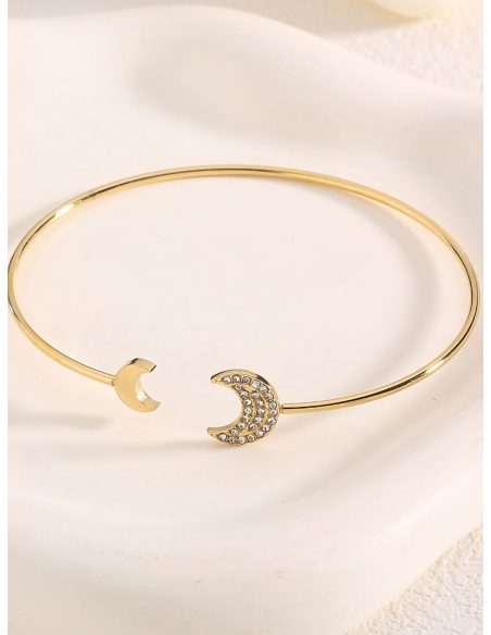 Halbmond-Armband mit Zirkonia